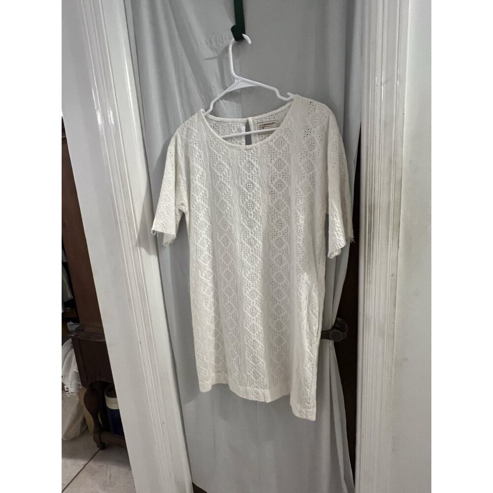 current elliott Shirt Dress eyelet NWT 0 /xs $258 Dirty White Key Hole Back - Picture 2 of 8